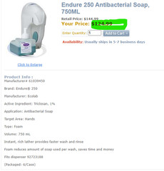 Case Of 6 Antibacterial Foaming Hand Soap, Ecolab Endure 750M Expired SEE VIDEO