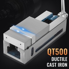 100mm Heavy-Duty Bench Vise 19kN QT500 Ductile Iron Hardened Jaw System