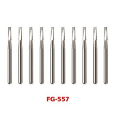 100X FG 557 Carbide Burs – Friction Grip for High-Speed Handpieces, Midwest Type
