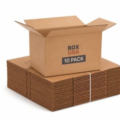 BOX USA Moving Boxes Medium 18″L x 14″W x 12″H 10-Pack | Corrugated Cardboard…