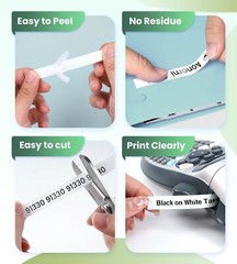 10PK Dymo Letratag Refill 91330 White Paper Label Tape 12mm 1/2″ LT-100H 200B