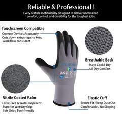 Nitrile Coated Work Gloves,MicroFoam Safety Work Gloves Men,Seamless Knit Nyl…