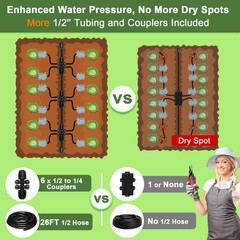 230FT Watering System for Outdoor Plants, QuickConnect Drip Irrigation Kit fo…