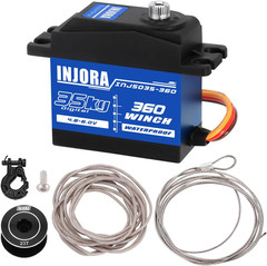 35KG Digital Winch Servo with 19Mm*11Mm Winch Spool Kit for SCX10 PRO, Waterproo
