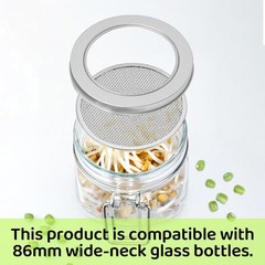 6 Pack Sprouting Jar Lids – 304 Stainless Steel Screen Filter Strainer Lid for