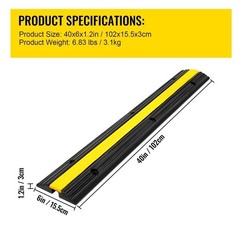 Rubber Cable Protector Ramp 4 Pack 1 Channel Speed Bump 40 in 18000 lbs