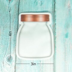 3x4in White Glossy Mylar Flat Zip Lock Bottle Shape Bag w/ Desiccant & Printing