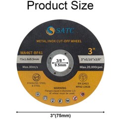 25PCS 3in Cut Off Wheels 3″x1/16″x3/8″ Arbor Metal Cutting Disc Die Grinder Tool