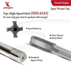 2Pcs M14X1.5Mm Metric Thread Tap, HSS 6542 14Mm X 1.5 Right Hand Taper & Plug Th