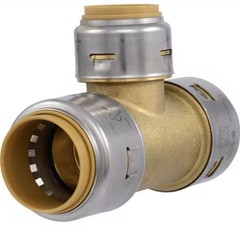 SharkBite MAX UR416A, 1-in. x 1-in. x 3/4-in. Push-to-Connect Reducing Tee