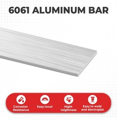 6061 Aluminum Flat Bar, 1/8″ x 1″ x 12″ Rectangle Aluminum Bar Stock, T6511 S…