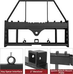 45″ Pallet Fork Frame W/ 42″ Fork Blades for Loaders Tractors Quick Tach 2500LBS
