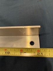 Aluminum Angle 1/8″ x 1″ x 1 in x 21″ long / unknown Alloy / with holes