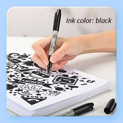 100 Pack Black Permanent Markers Bulk – Fine Point Permanent Marker Quick Drying