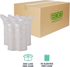 Eco-Products Compostable Coffee Cup Lids Case of 800 White EcoLid Fits 10-20oz