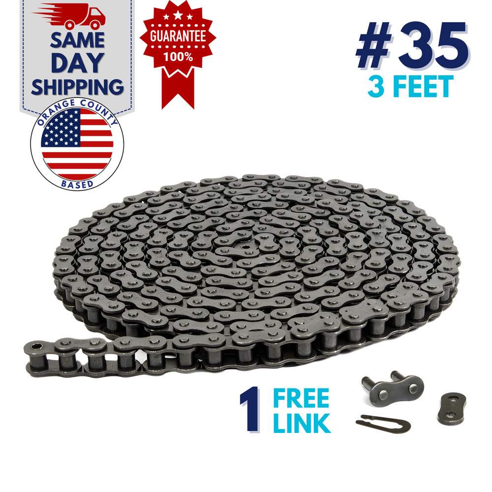 #35 Roller Chain 3 Feet with 1 Connecting Link