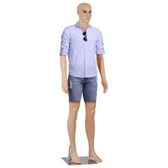 72″H Male Mannequin Full Body PP Realistic Display Head Turns Dress Form w/Base