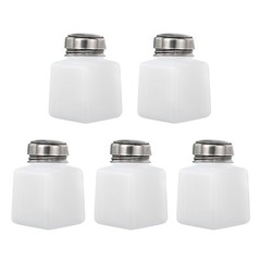 5Pack 3.4 Oz/100ml Alcohol Push Down Pump Dispenser Bottle Press White