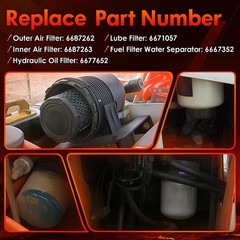 Filter Kit For Bobcat MT52 MT55 MT85 MT100 Mini Track Loaders 6687262 6667352