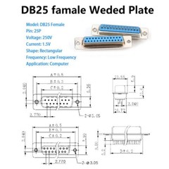 DB15/25/37 Pin D-Sub Female/Male Solder Type Connector + Metal/Plastic Shell