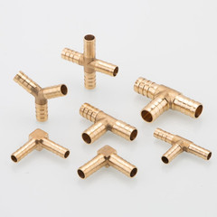 1/4″ Brass Barb Tee Fittings T-Shaped 3 Ways Union 1/4″ ID Hose Pipe Fitting for