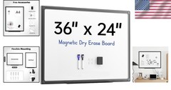 36 X 24 inches Magnetic Dry Erase Board with Aluminum Frame, Whiteboard