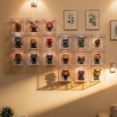 9 Acrylic Wall-Mounted Display Shelves for Funko Pop – Customizable, Dust Covers
