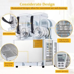 Commercial Slushy Machine Smoothie Maker 4Lx2 Frozen Drink Daiquiri Machine