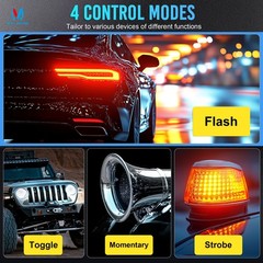 MICTUNING LED Wireless Switch Panel 4-6-8-12 Gang Remote/APP Control Circuit Box