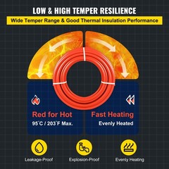 Uimoso 1/2~x 1000ft Pex Tubing Oxygen Barrier Pex-B Pipe Red Radiant Floor Heat!