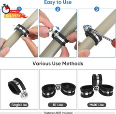 TICONN 24PCS 7/8″ Cable Clamps, Rubber Cushion Pipe Clamps