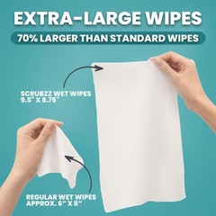 Extra Large Body Wipes for Adults Bathing No 10 Count (Pack of 4), White