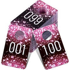 100 Pieces Live Plastic Number Tags Consecutive Reusable Normal and Mirrored …