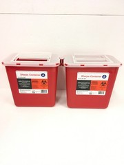 New 6 PACK!! 2 Gallon Sharps Disposable Biohazard Container Red Dynamex 4627