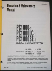 KOMATSU PC1000-1 PC1000LC-1SE-1 EXCAVATOR OPERATION & MAINTENANCE MANUAL BOOK