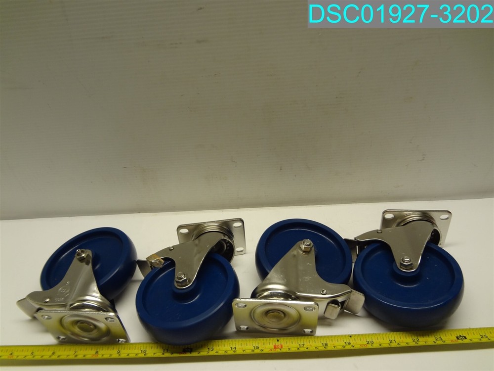 QTY=4: Polyurethane Wheel’s Locking6″H X 4-5/8″DX1-1/4″W PLATE 3-3/4″L X 2-5/8″W