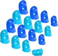 16 Pcs Finger Tips, 4 Sizes Silicone Thimble Fingertip Grips Thumb Protectors…