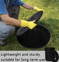 Heavy Duty Sump Basin with Lid,Perforated Sump Pump Bucket 13 x 11.4 x 15 Inch