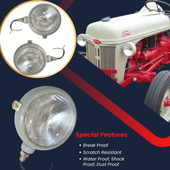 Gray Head Light Fits for Ford Tractor 8N 2N 9N 600 800 NAA 310066F 12V Pair lamp