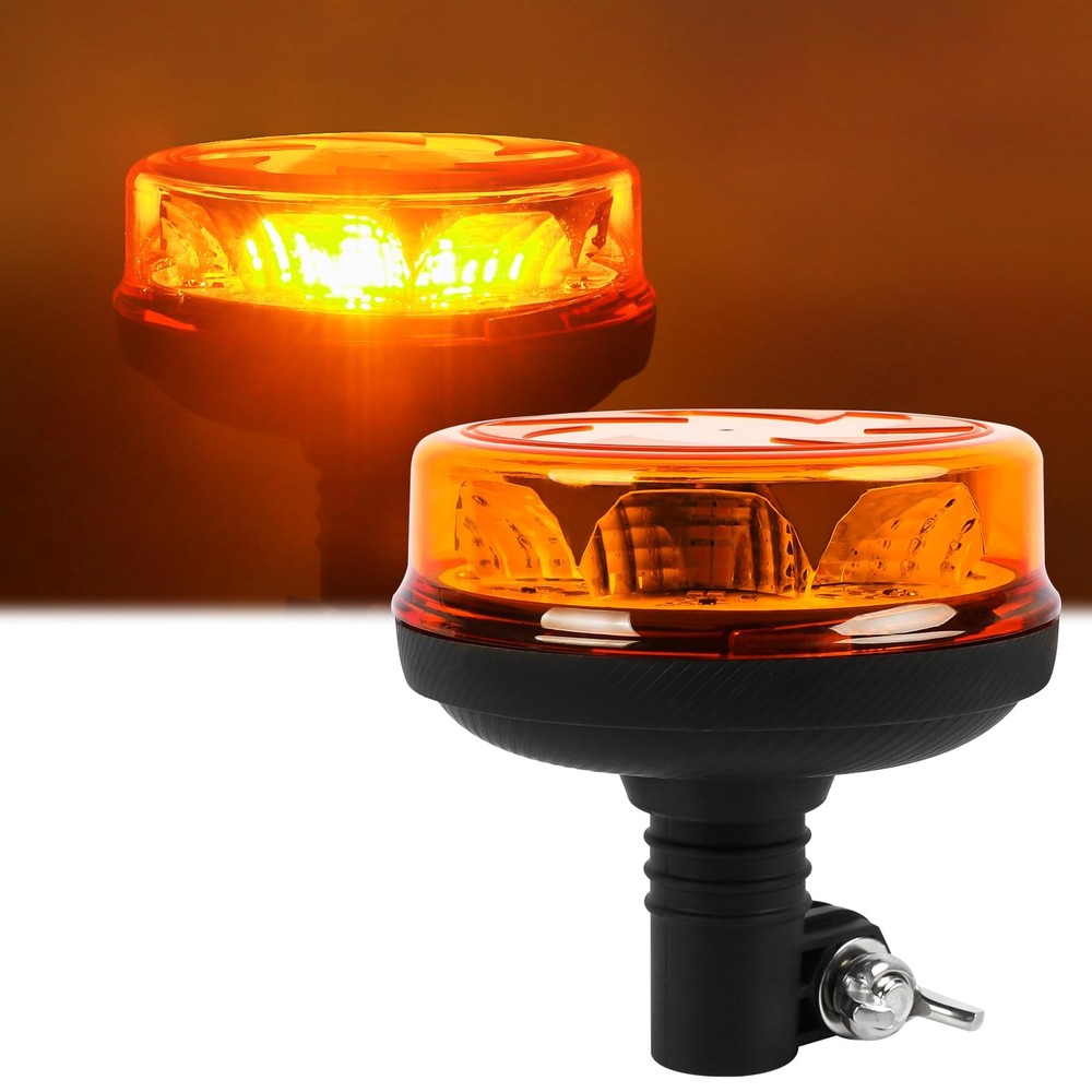 Yinaolan Amber LED Rotating Beacon Light, Flashing Warning Light with 6 Modes,
