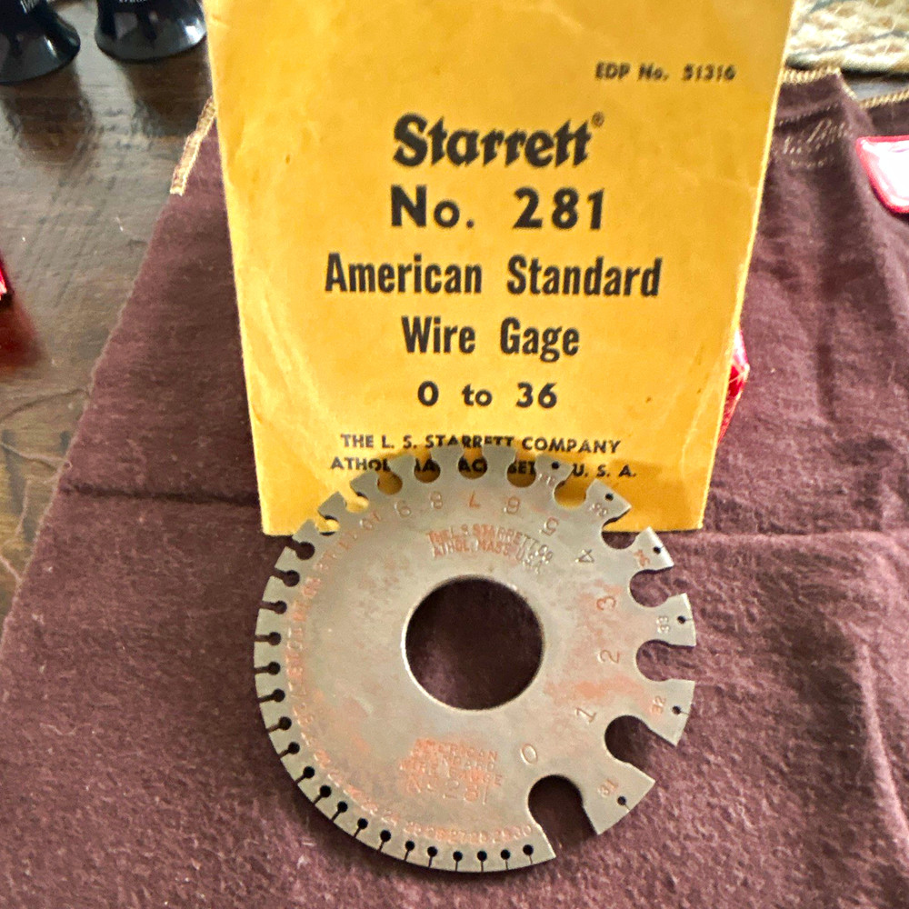 Starrett No. 281 American Standard Wire Gage 0-36 (The L.S. Starrett Co.)