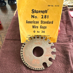 Starrett No. 281 American Standard Wire Gage 0-36 (The L.S. Starrett Co.)