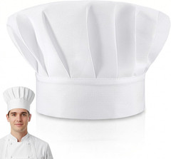 1 Pieces Chef Hats, Adult Adjustable Elastic Baker Hat, Kitchen Cooking Chef