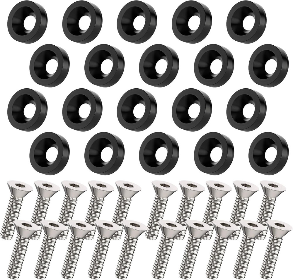 20 PCS Engine Dress up Kit, CNC Finishing Fender Bumper Washers, M6 Aluminum Eng