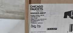 Chicago Faucets 625-ABCP Double Foot Pedal Valve Floor Mount Hot Cold Chrome