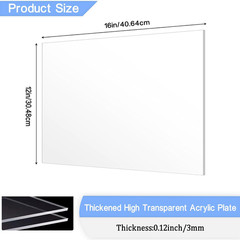 2 Pack 12X16 Inch Acrylic Sheet 1/8″ Thick, Cast Acrylic Sheet, Clear Plexiglass
