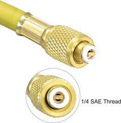 Charging Hose Tube 0.9M Length 1/4 SAE Thread 500PSI for AC Refrigeration Yellow