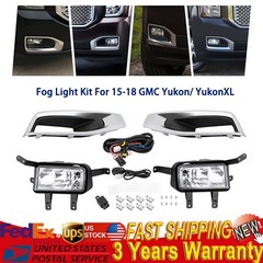 For 2015-2018 GMC Yukon/ Yukon XL Bumper Fog Lights Driving Lamps w/ Wire Switch