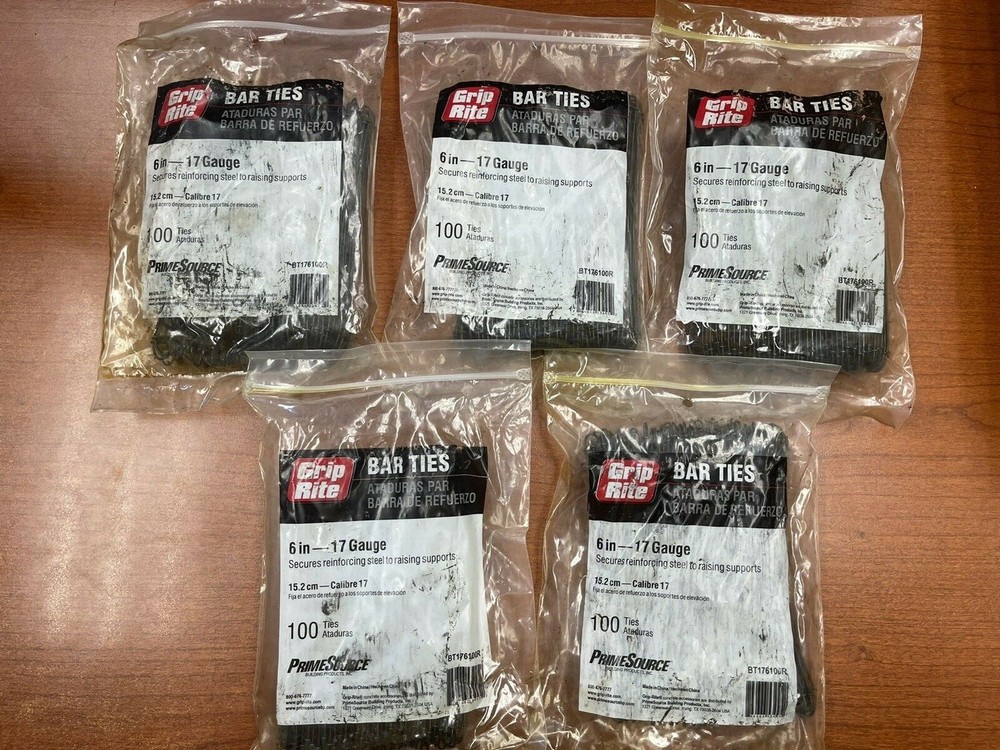 Bar Tie,No BT176100R, Primesource Bldg Products 100 per pack ( lot of 5 pack )