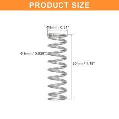 Wire Diameter 0.039″, OD 0.31″, Free Length 1.18″ Mechanical Compressed Spring
